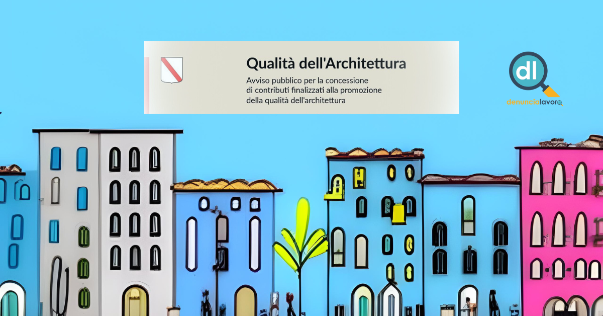 immagine di Promozione della qualità dell'Architettura, ai generated and logo regione campania e denuncialavoro