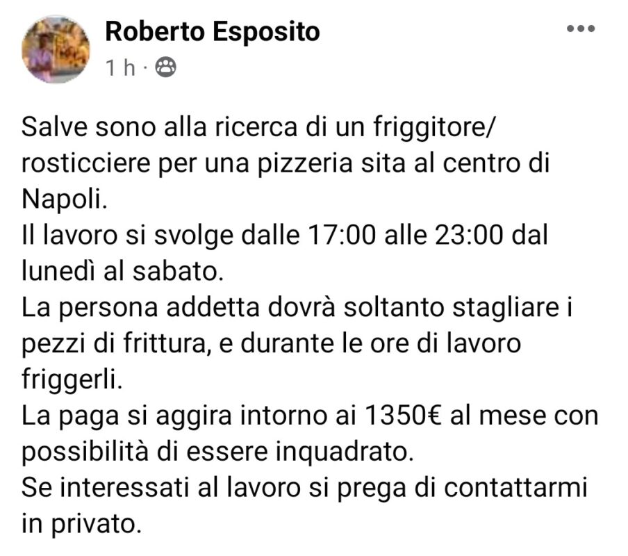 lavoro friggitoria